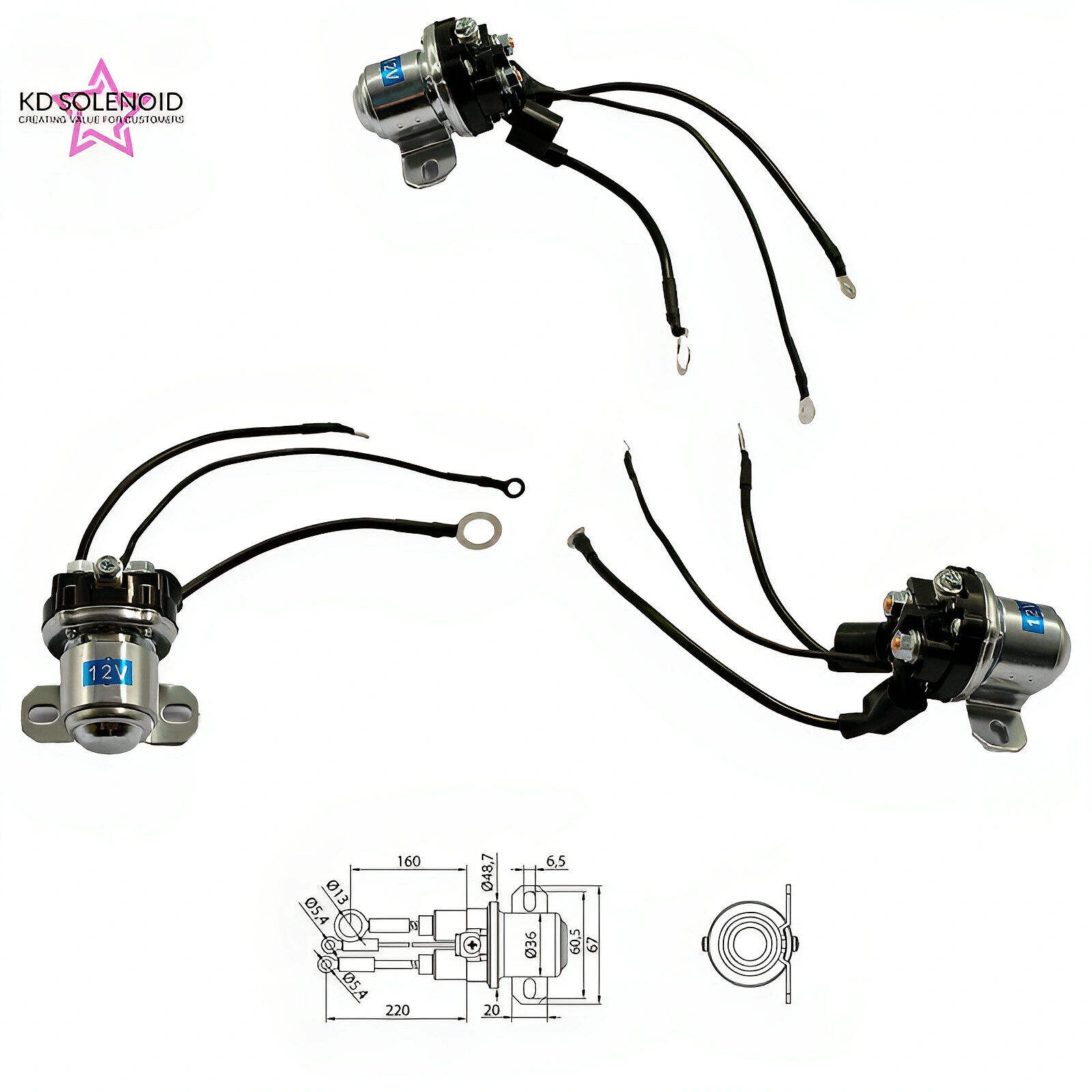 5-407 Starter Solenoid 12V Heavy Duty Solenoid Switch