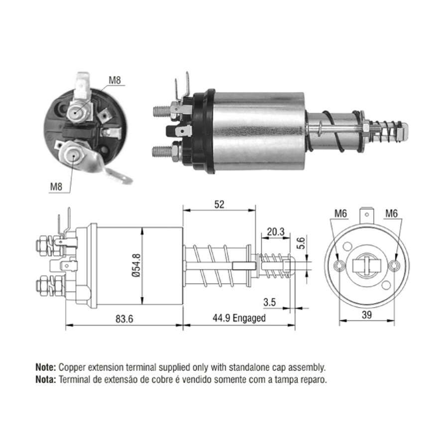 Starter Solenoid 665-1613 | LUCAS Starter Solenoid