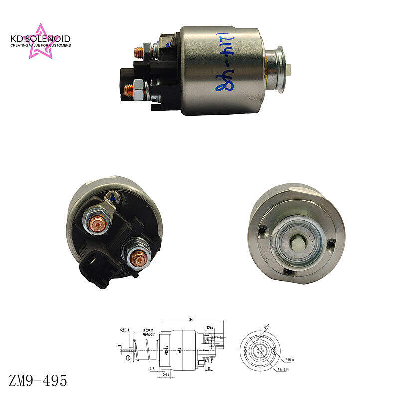 Relai Starter Solenoid ZM-9-49512V, Suku Cadang Pengganti untuk Starter Mesin Otomatis