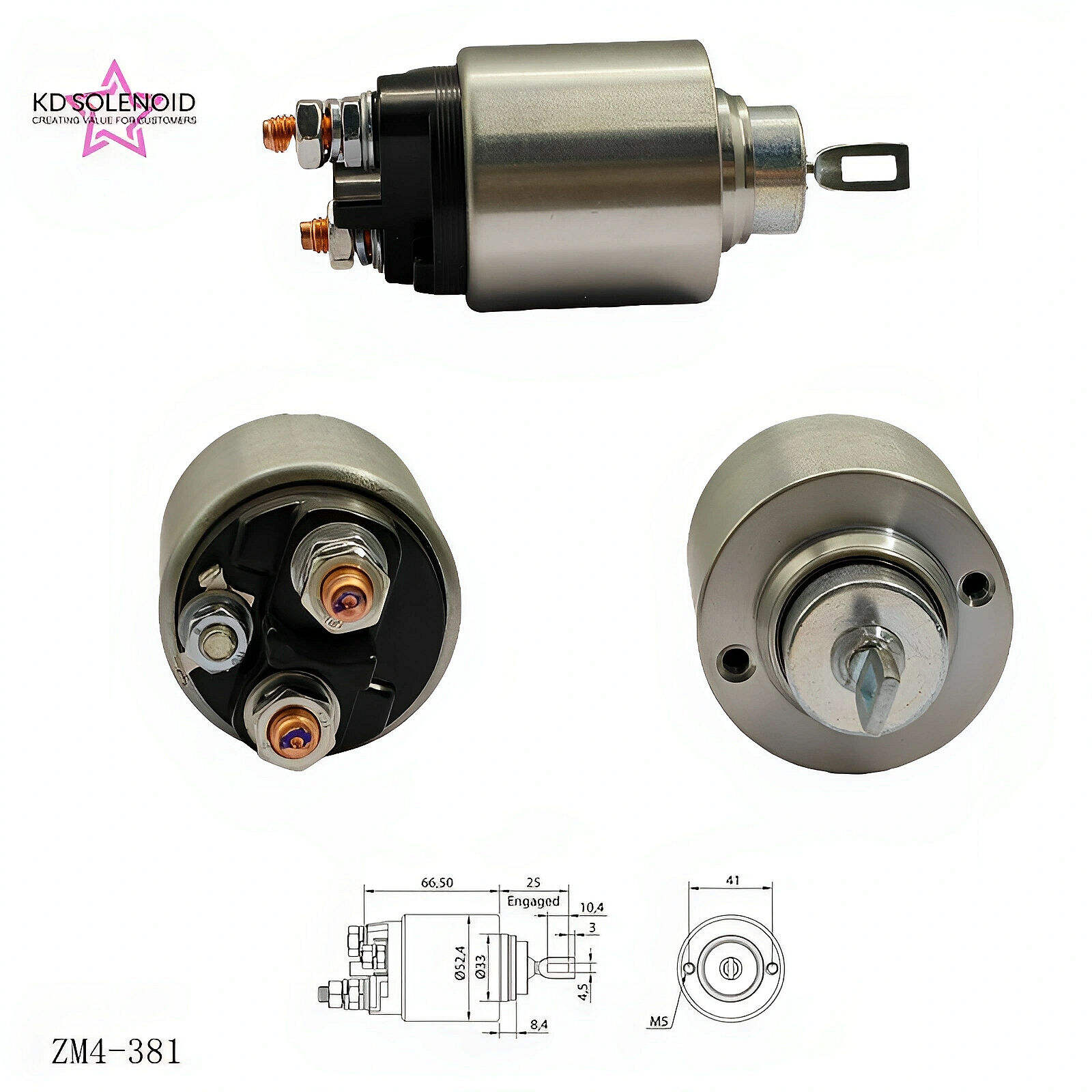 relai Otomatis 12 V Tipe 4-381 dengan Katup Solenoida untuk Truk, Excavator, dan Mesin