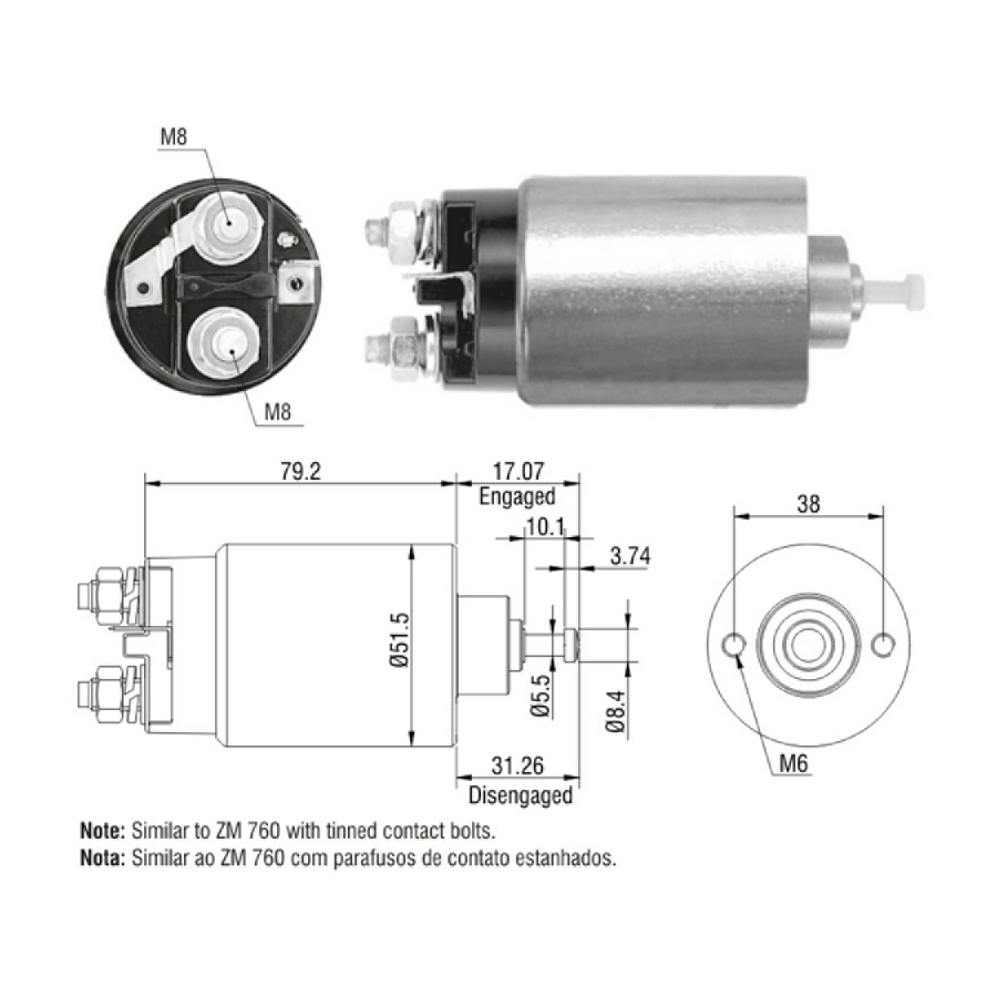 สตาร์ทเตอร์โซลินอยด์ 665-1760