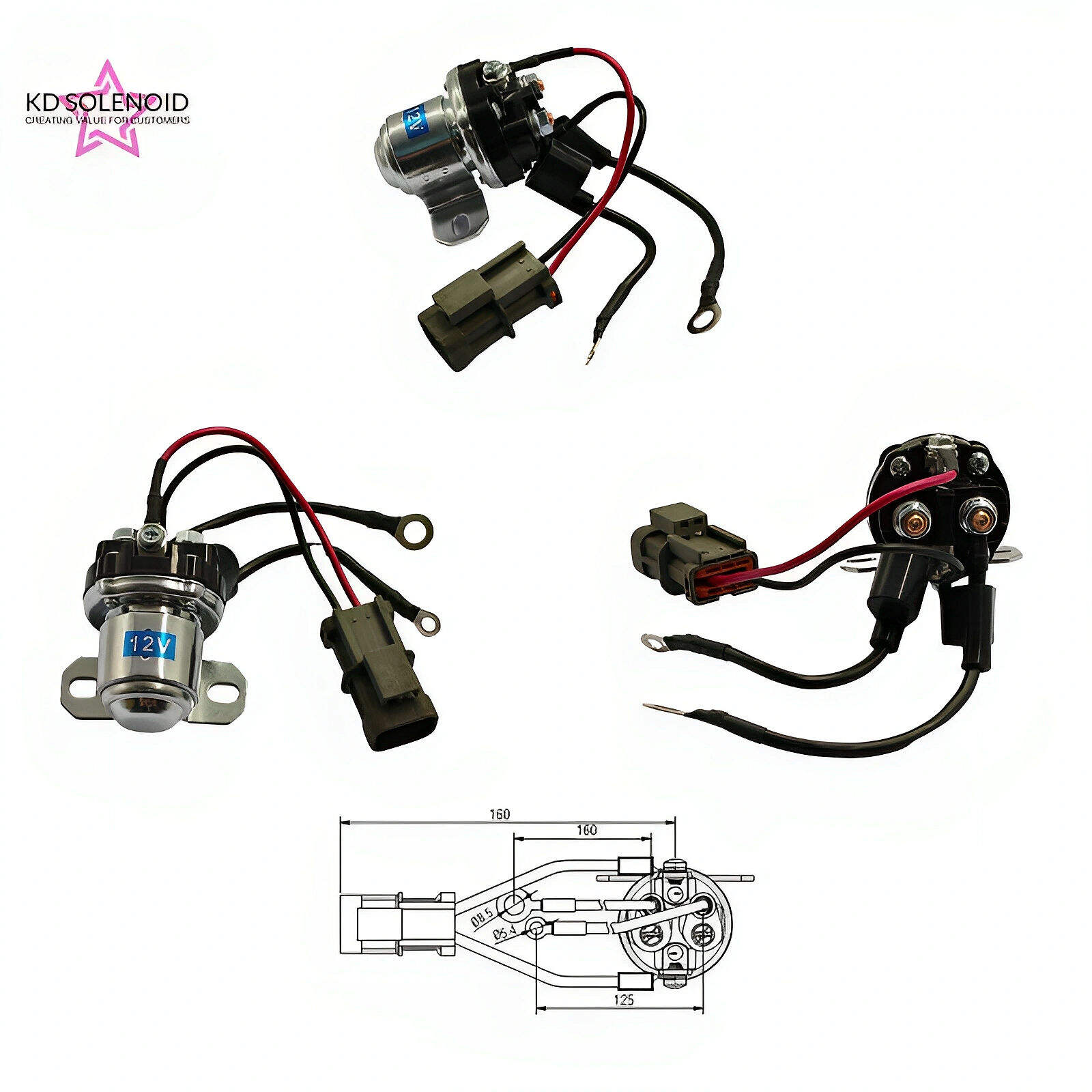 6-407 Starter Solenoid 12V Heavy Duty Solenoid Switch