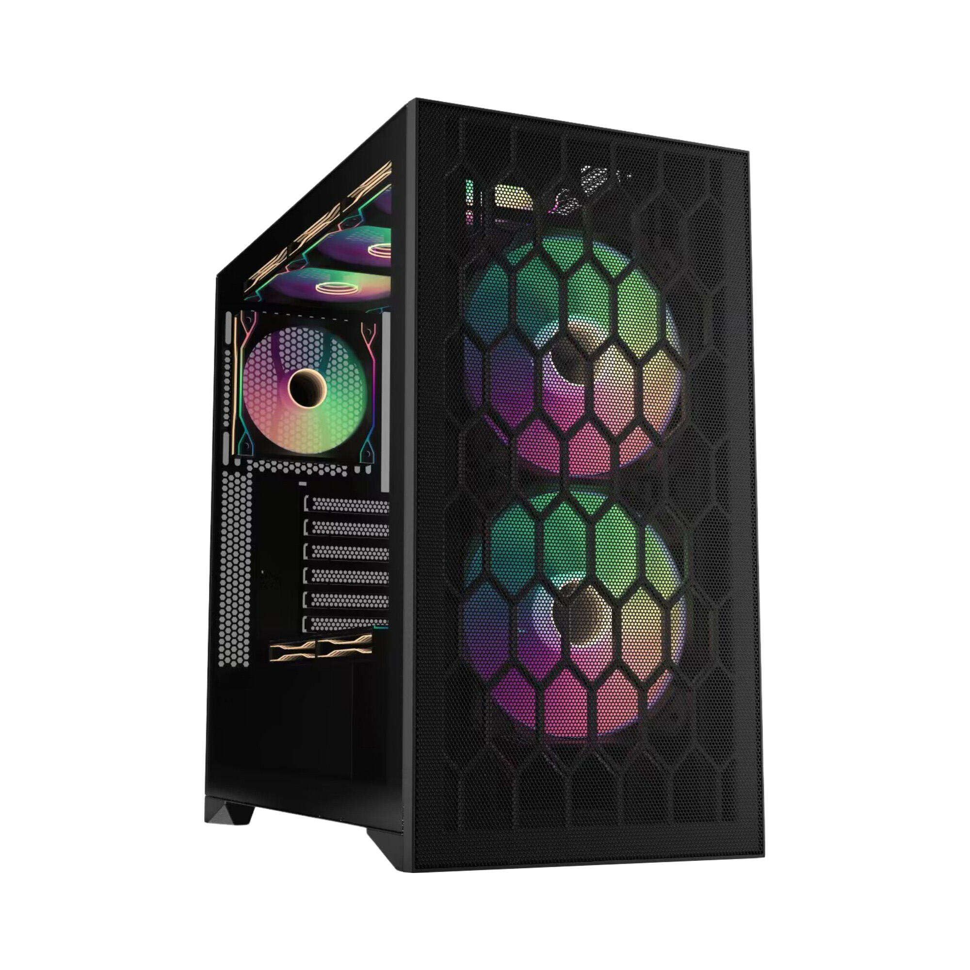 SV03 / V Mesh Mid-Tower ATX PC Case with Hexagonal Mesh Front