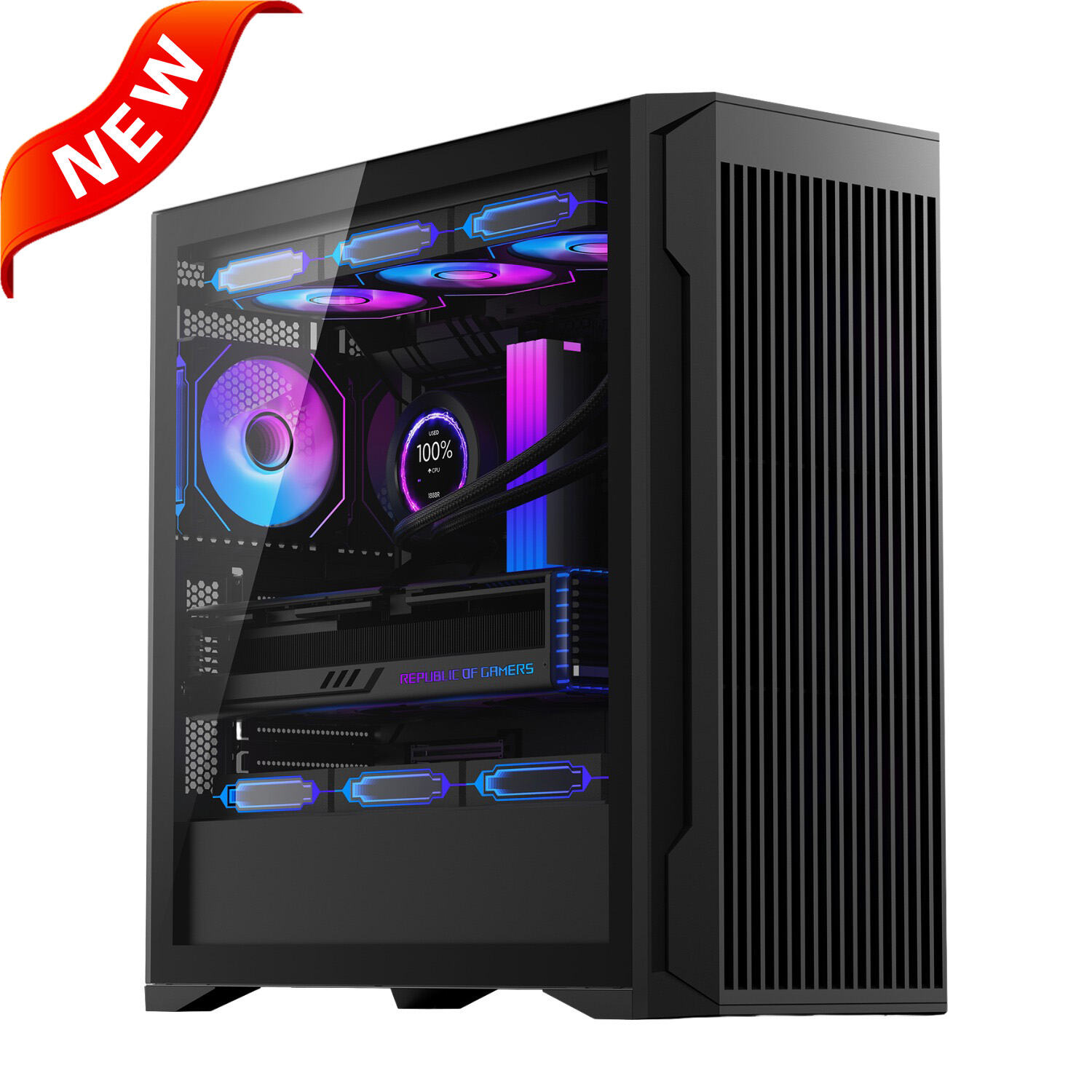 220A03 ATX Gaming PC Case with Mesh Front Panel