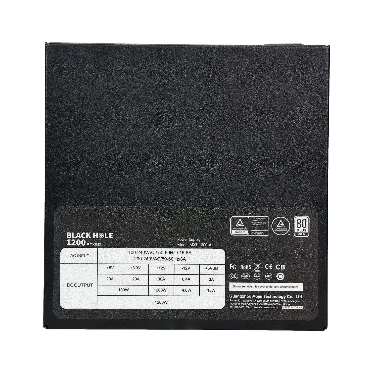 Black Hole 80 PLUS Gold PC Power Supply (Black Color)