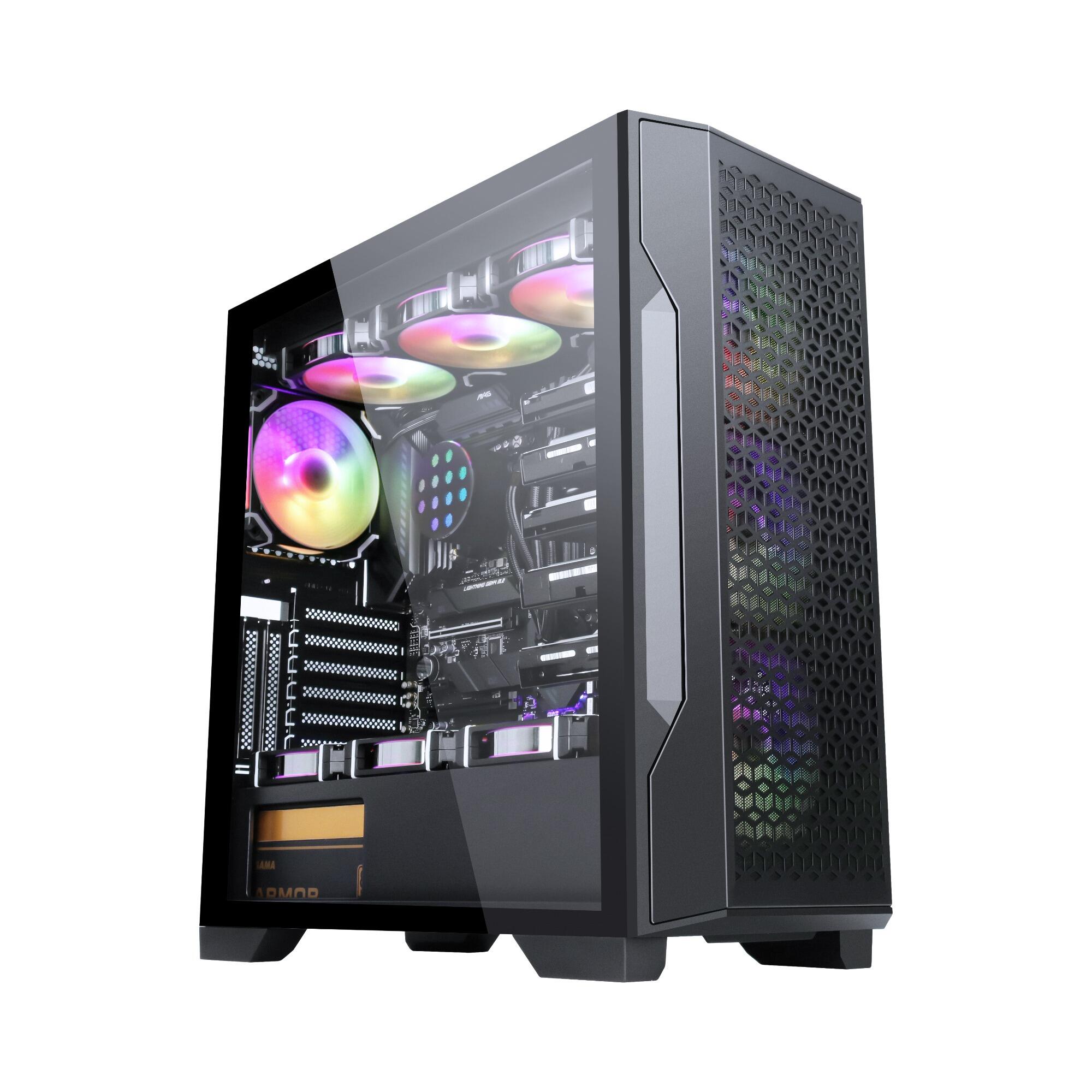 4302 ATX Mid-Tower Gaming PC Case with Honeycomb Mesh Front