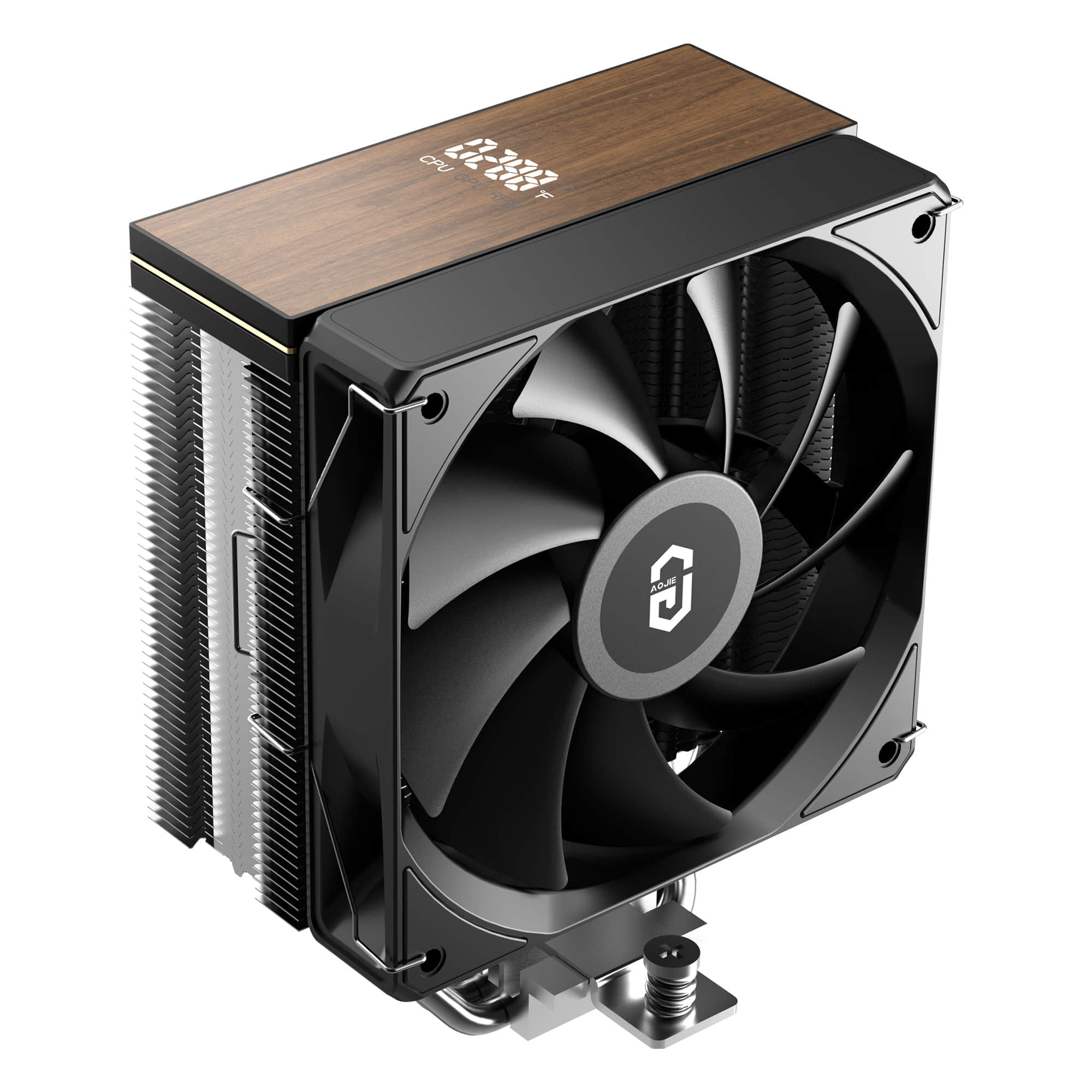 Y400W CPU Air Cooler with Digital Display (Wood Pattern)
