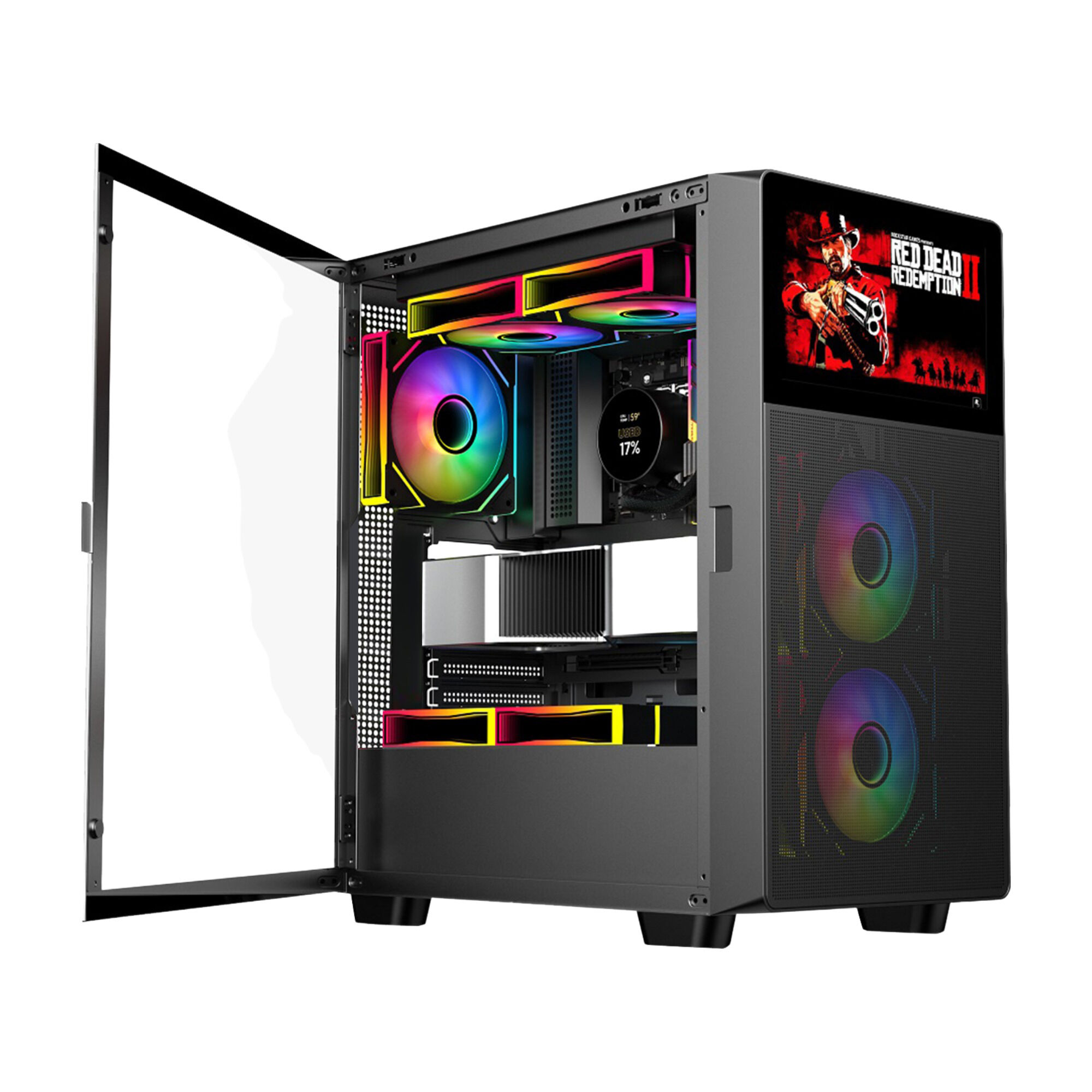 4367 / V Play ATX Mid-Tower Gaming PC Case with HD LCD Display Screen