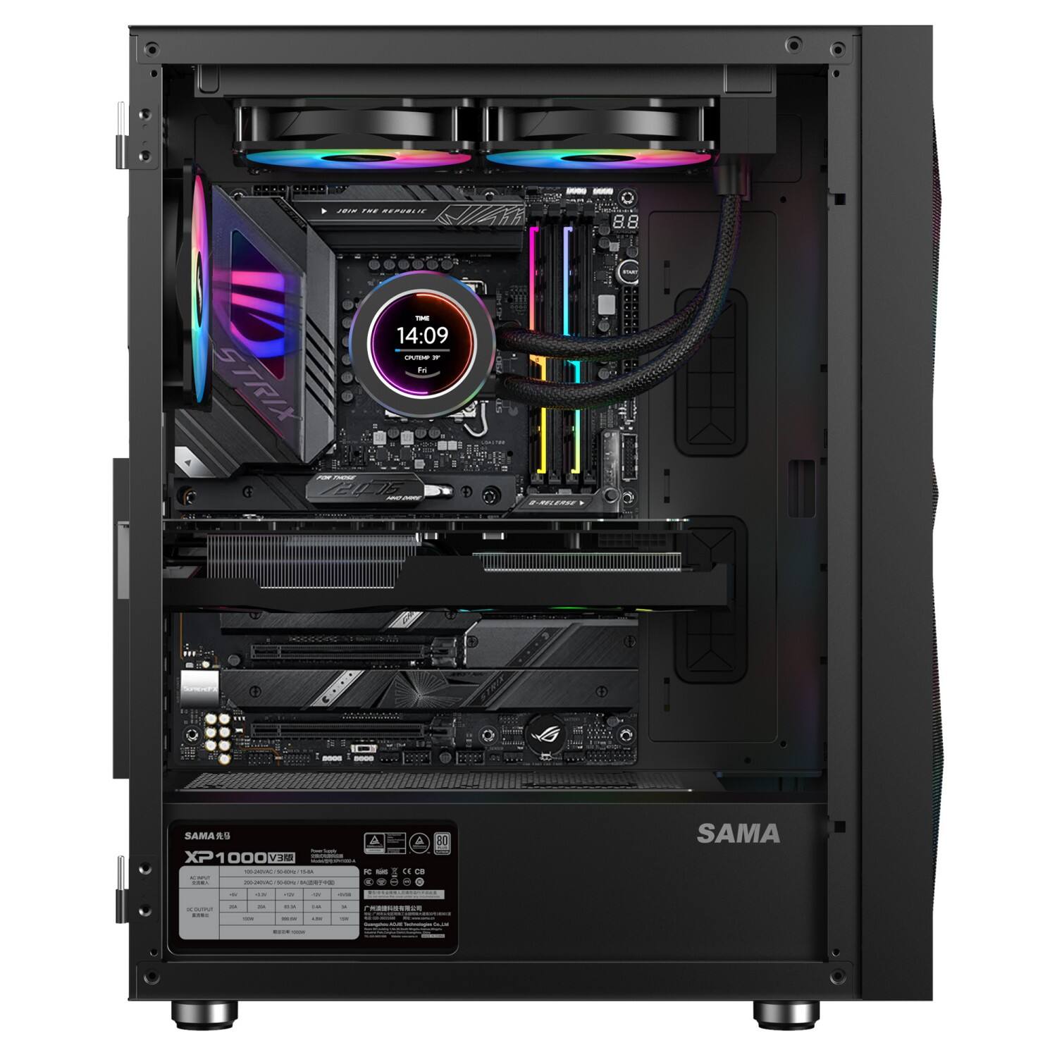 case per computer 3509 ATX con sportello aperto | Case