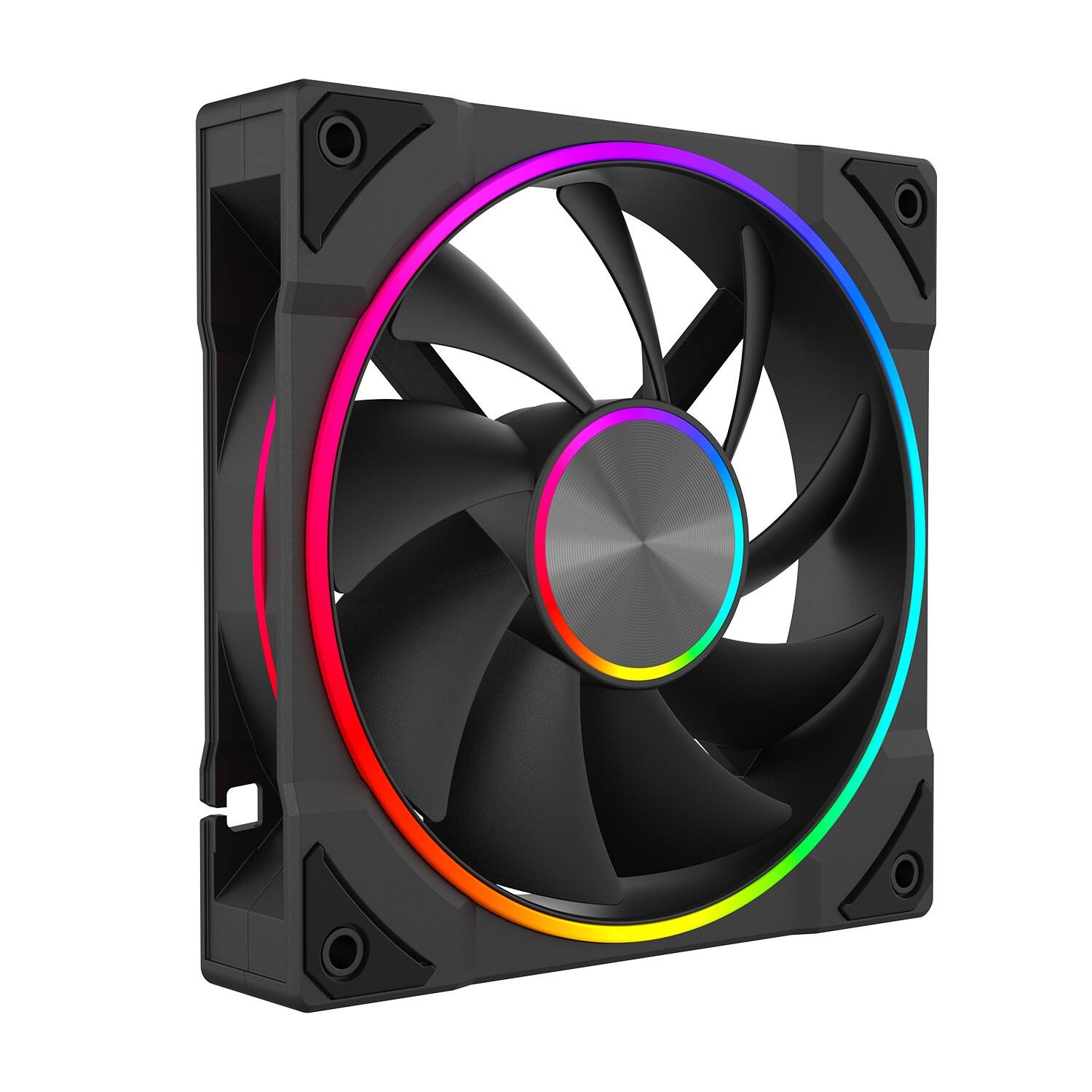 YF120R 120mm ARGB PWM ventilátor pro PC skříně, chladicí ventilátor s dvojím halovým osvětlením ve vzoru kompaktního disku