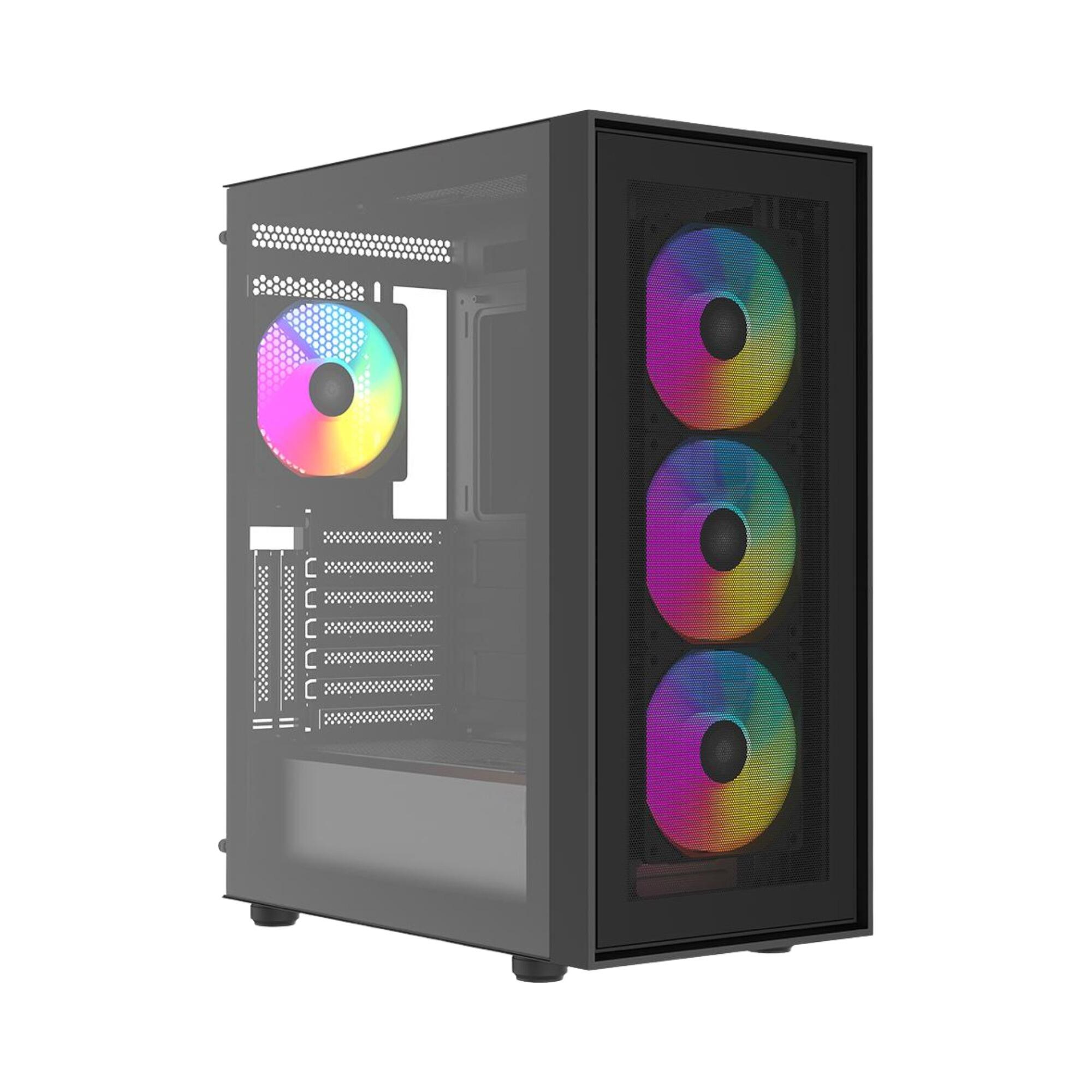 caja para PC de juegos ATX de torre media 3508 con panel frontal totalmente en malla