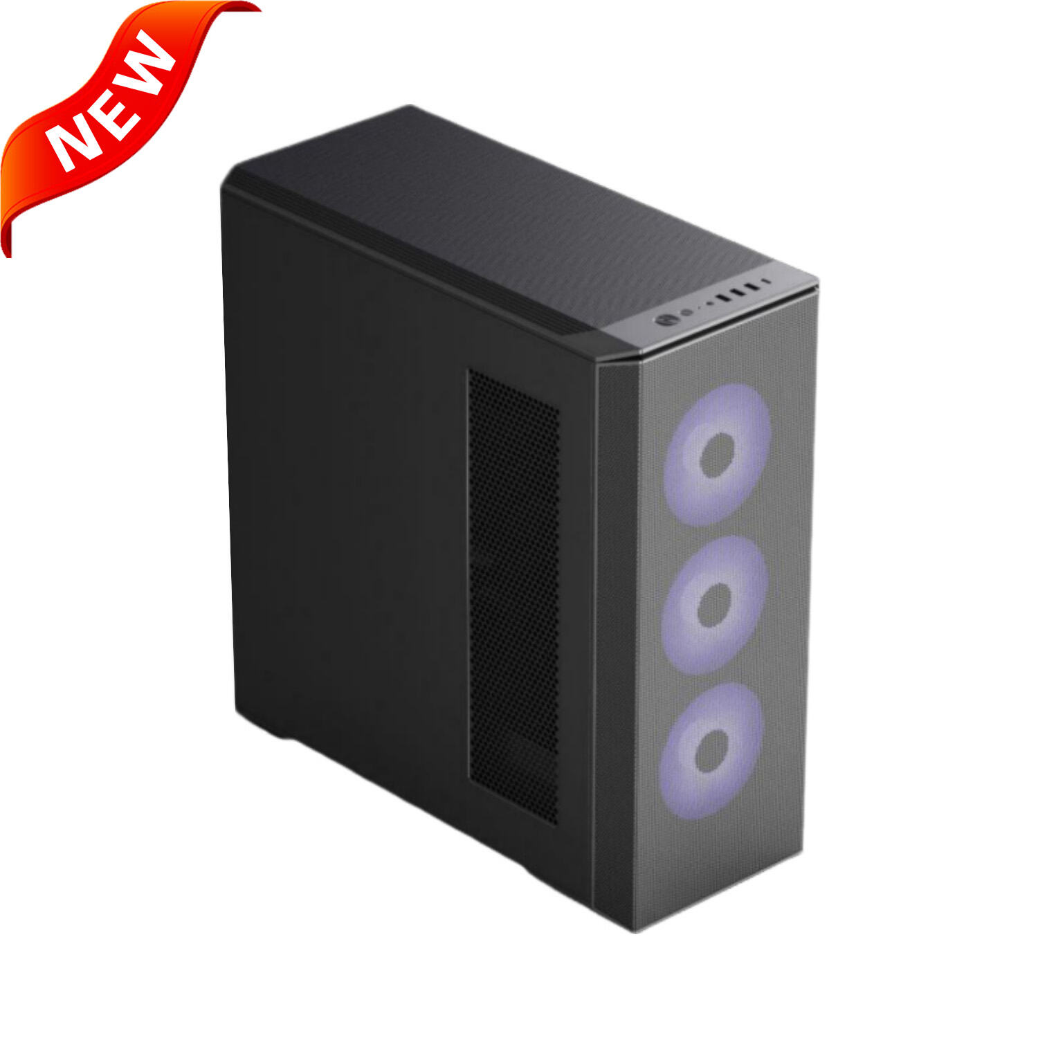 4309 Casing PC ATX Minimalis dengan Panel Kaca Tempered di Sisi Kiri