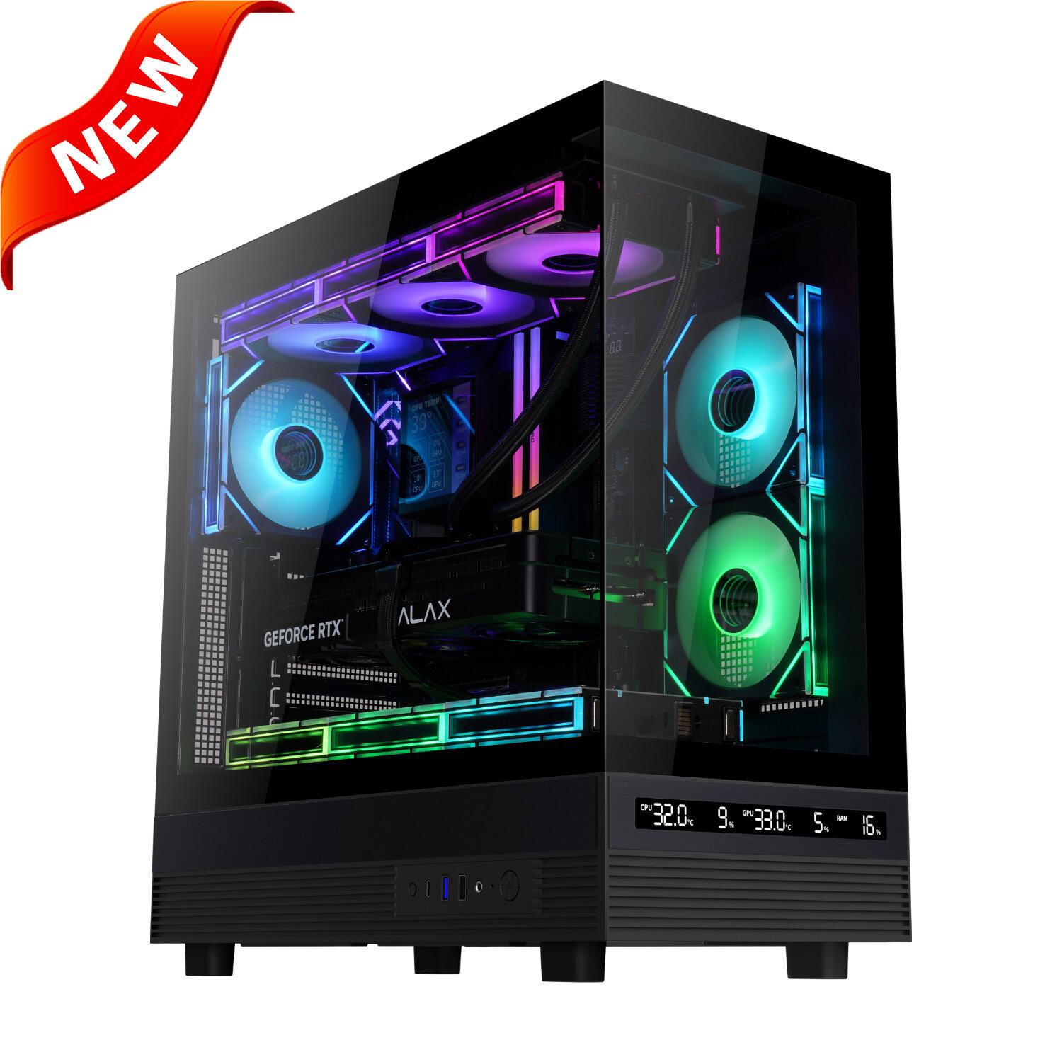 2221A ATX PC CASE with Digital Display | Cases