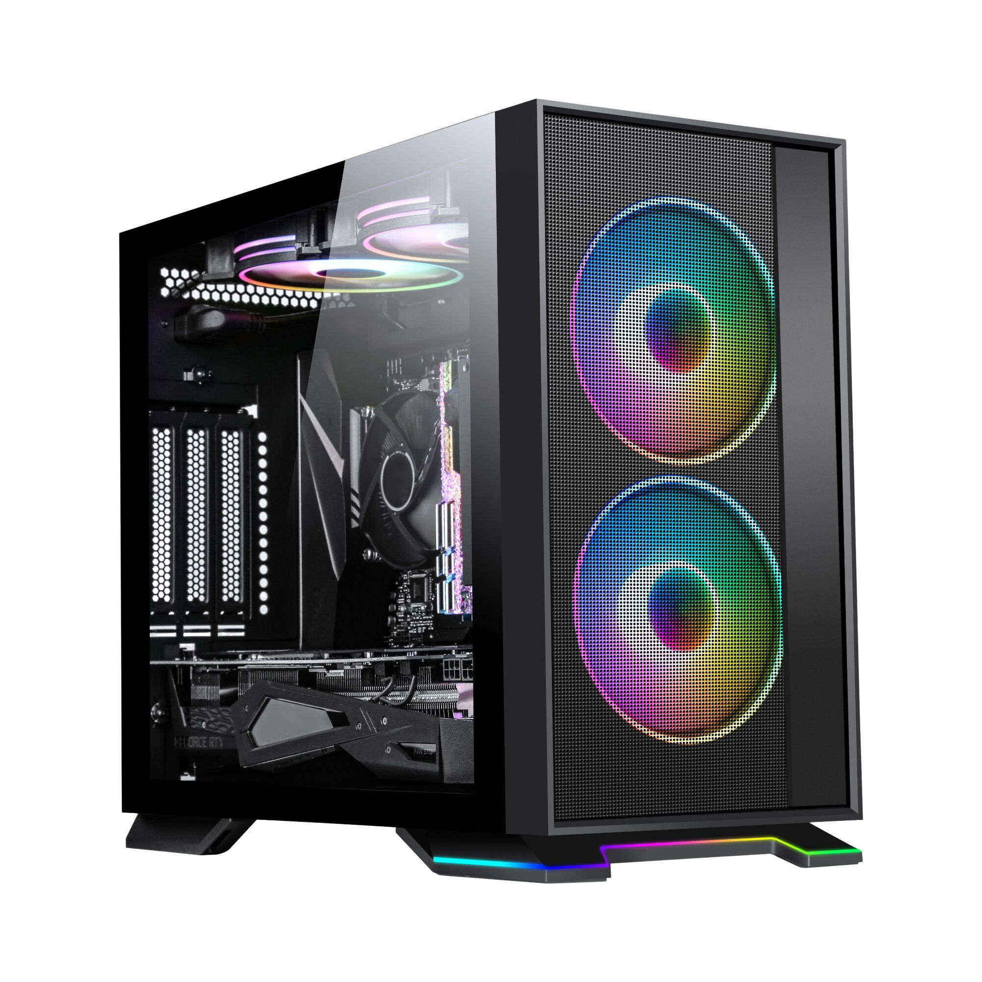 1682 Mini-ITX Gaming PC Case with Mesh Front and ARGB Strip