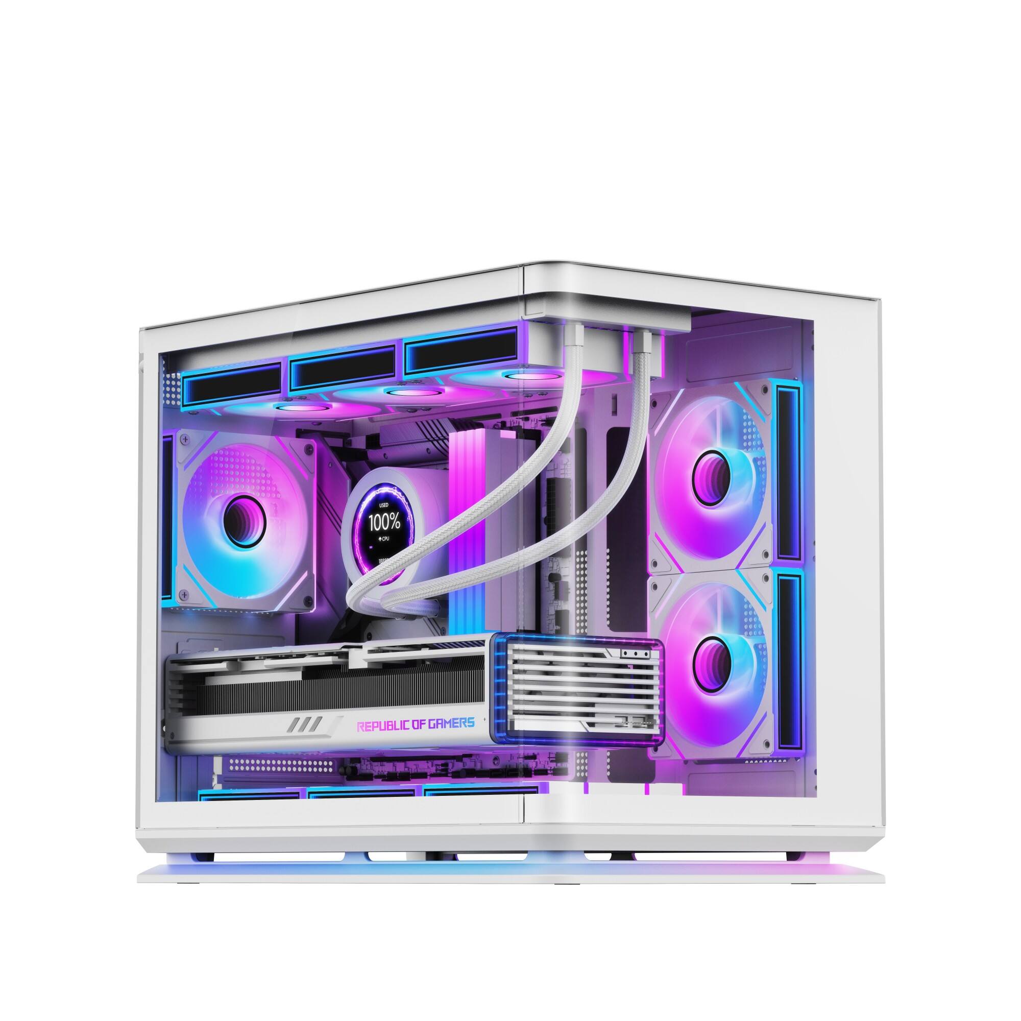 2806M Compact Panoramic Micro ATX PC Case with ARGB Light Strip | Cases