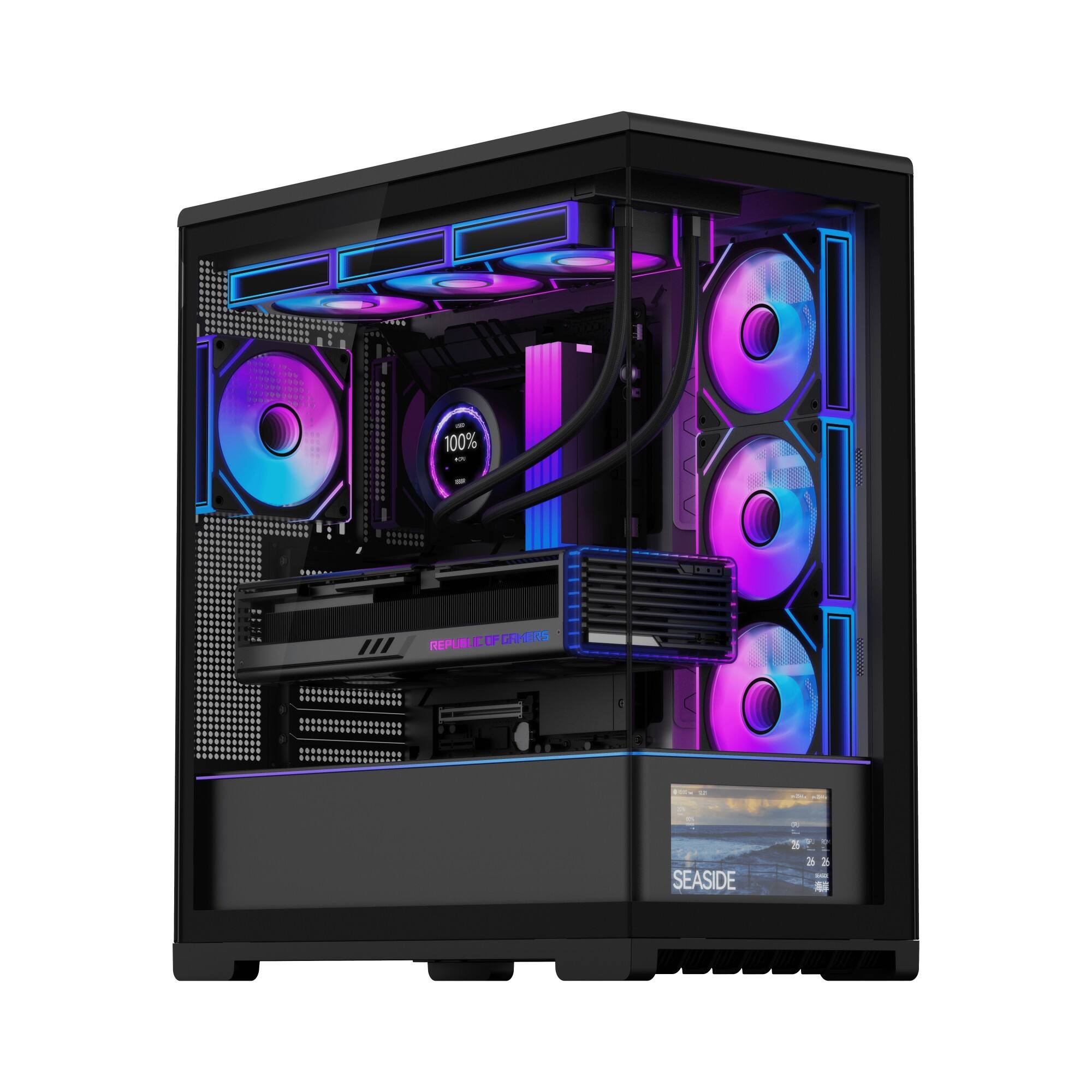 2391 Panoramic ATX PC Case with Optional Bottom Secondary LCD | Cases