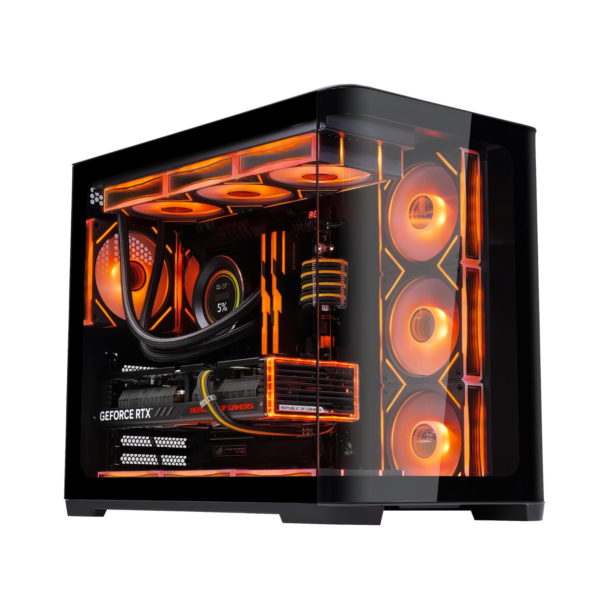 2851A Casing PC ATX Panoramatik Melengkung Penuh