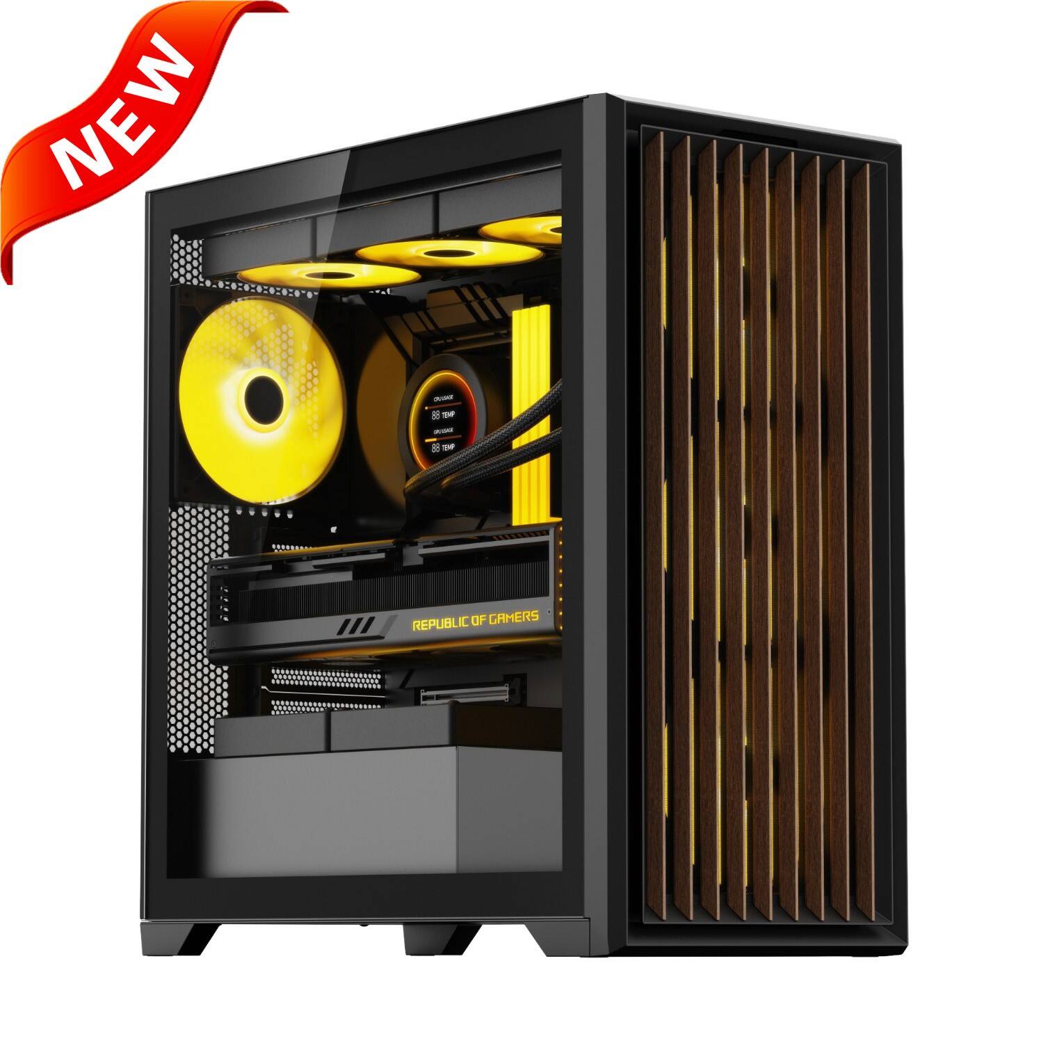 2353 EATX / ATX PC Case with Wooden Panel