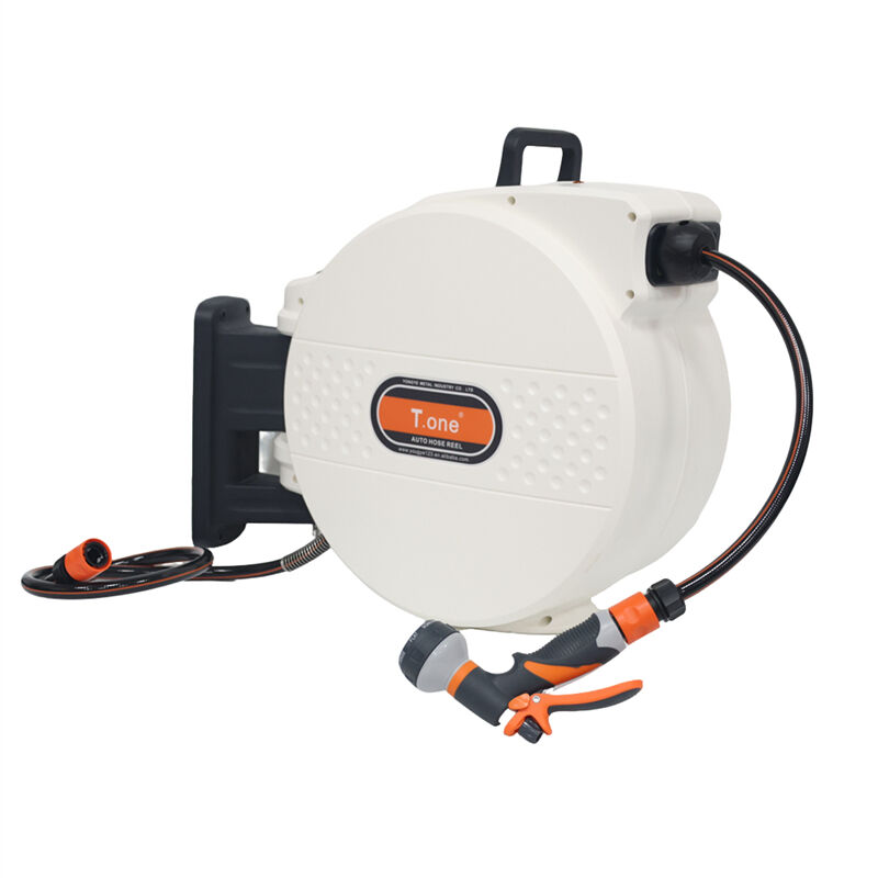 Weiß Stark frequentierter TY-11 20-Meter/30-Meter-Gartenschlauchaufroller Wandmontage-Schlauchaufroller automatisch