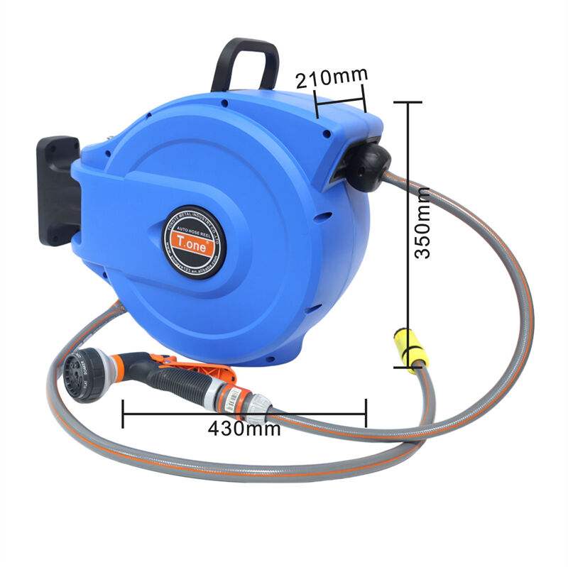Blau Stark frequentierter TY-10 10-Meter/15-Meter-Gartenschlauchaufroller Wandmontage-Schlauchaufroller automatisch