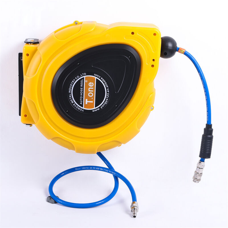 Gelb Stark frequentierter TY-3A 10-20-Meter-Luftschlauchaufroller Wandmontage-Schlauchaufroller automatisch
