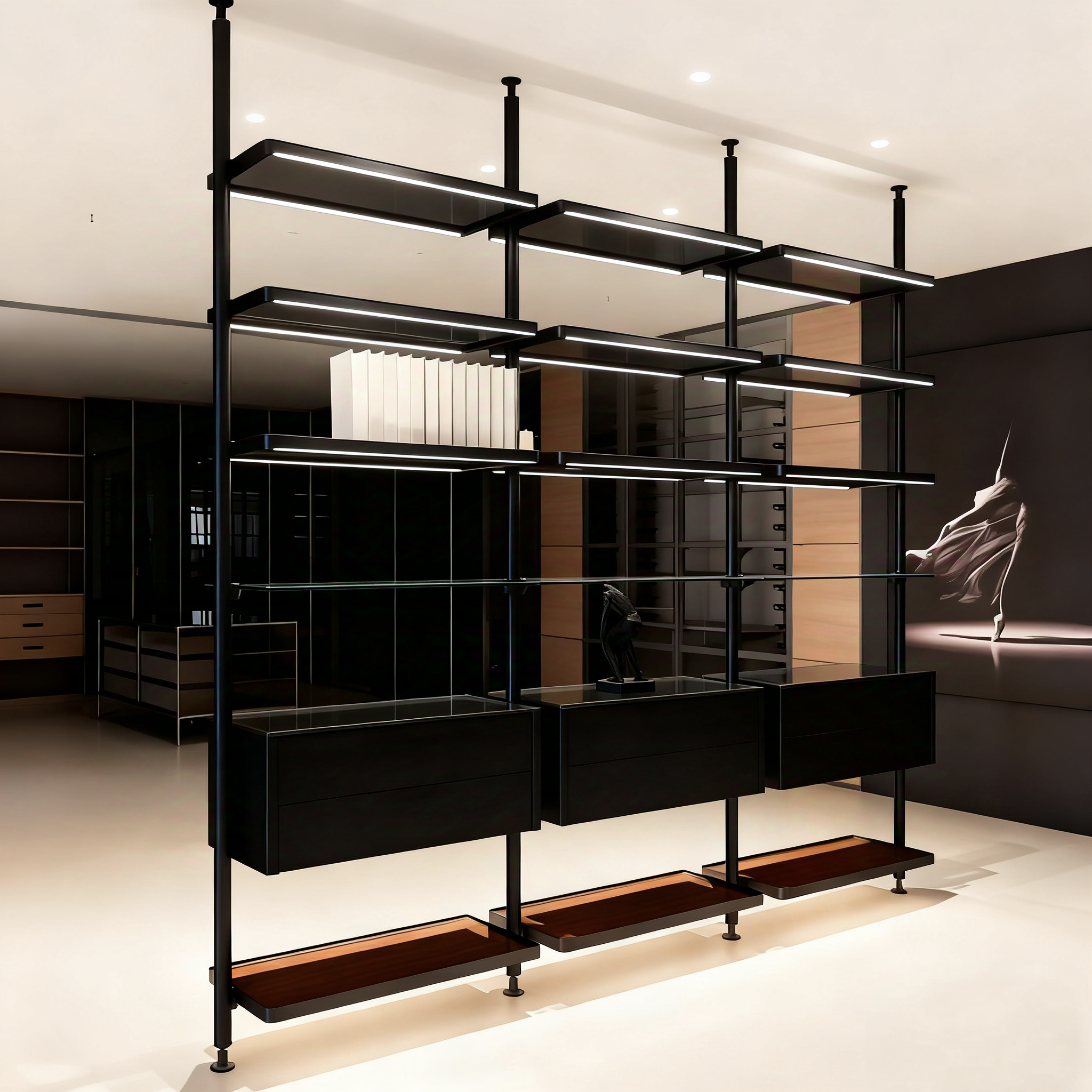 Modern Minimalist Luxury Modular Book Shelves(Black)