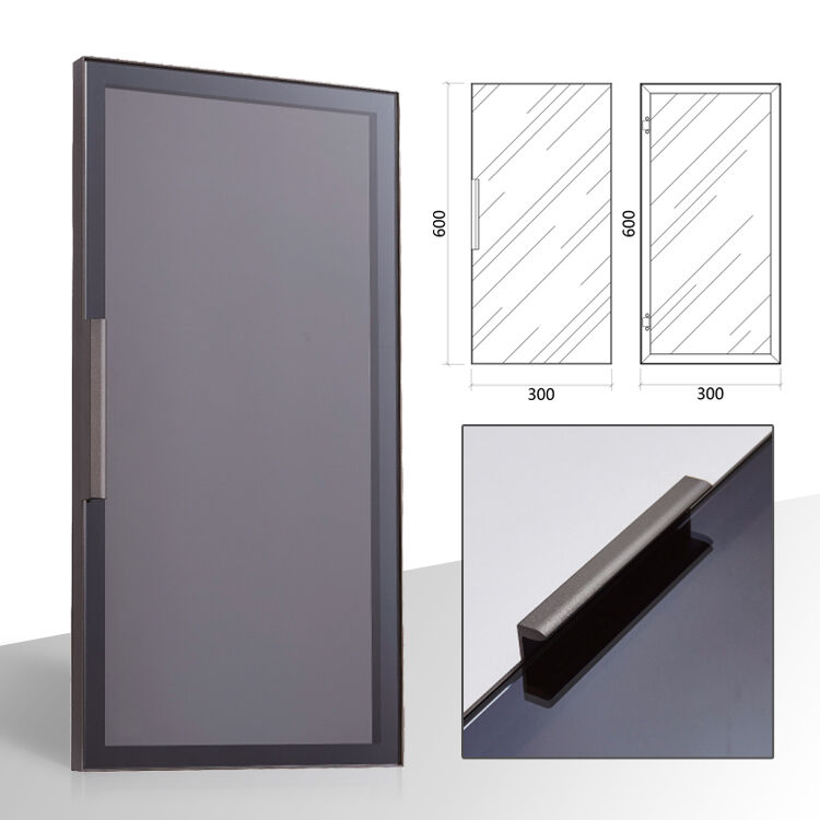 Individualūs aliuminio virtuvės durys, šiuolaikinė minimali anodizuoto aliuminio nematomos rėmo durų sistema