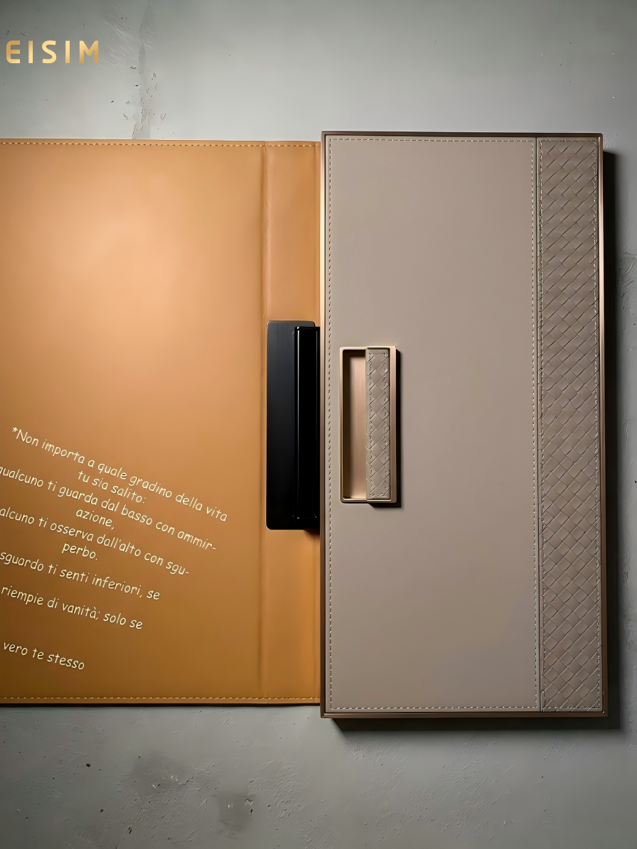 Customizable High-End Leather Wardrobe Door Systems for Villa & Hotel Projects