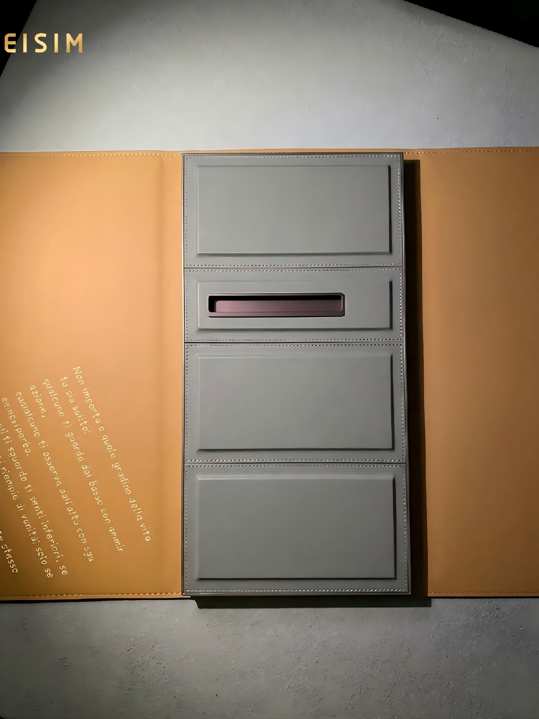 ESM Luxury Italian Style Leather-Wrapped Wardrobe Doors with Aluminum Frame