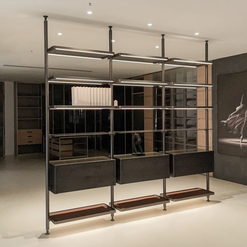 Mionscileanna Leabhar Nua-aimseartha Mínimilisteach Luksusach Módúlach (Dubh)