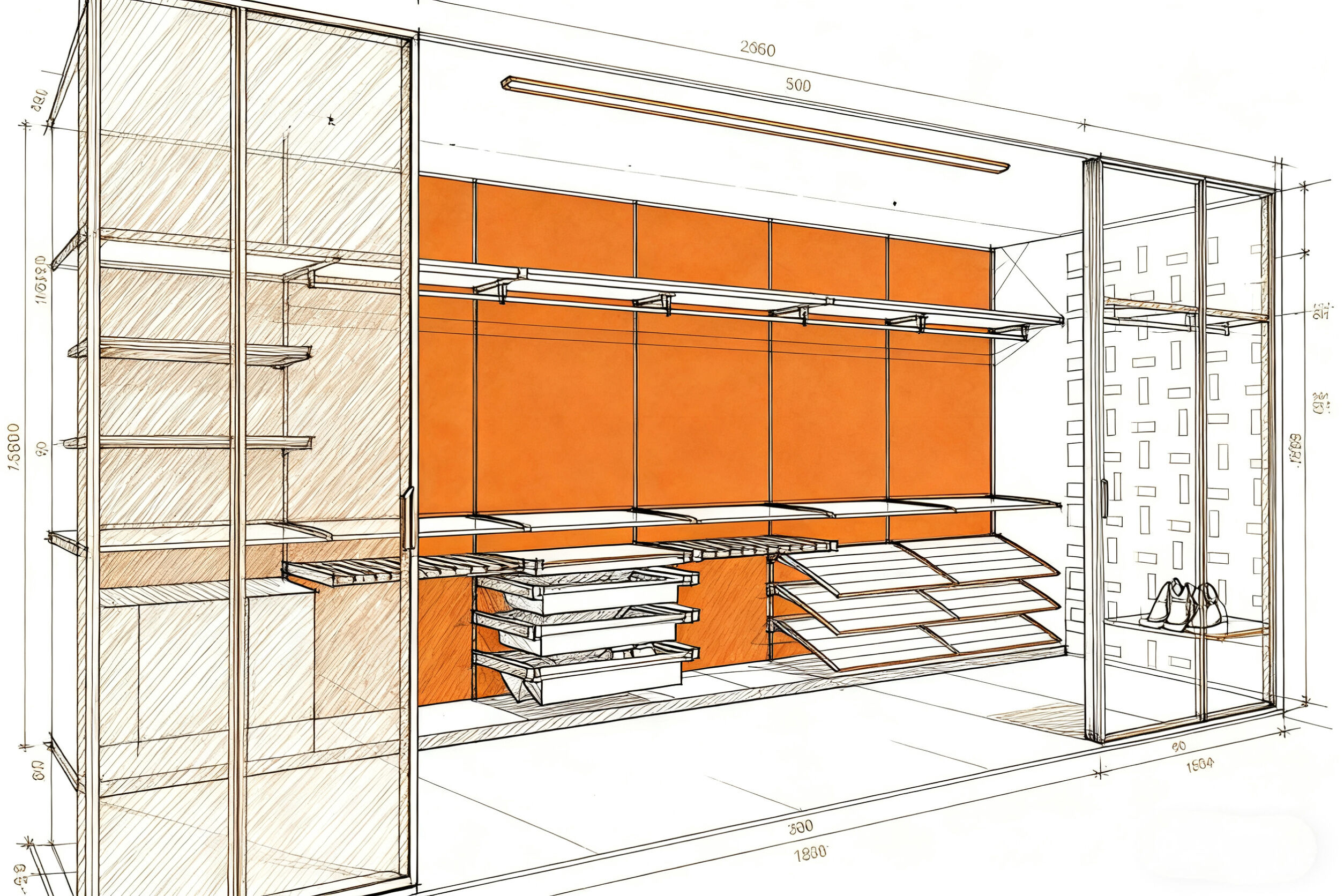 کمد پوشاک سفارشی از جنس آلومینیوم، کمد مدرن و مینیمالیستی ماژولار سیاه از جنس آلومینیوم با سیستم قطب نوری یکپارچه