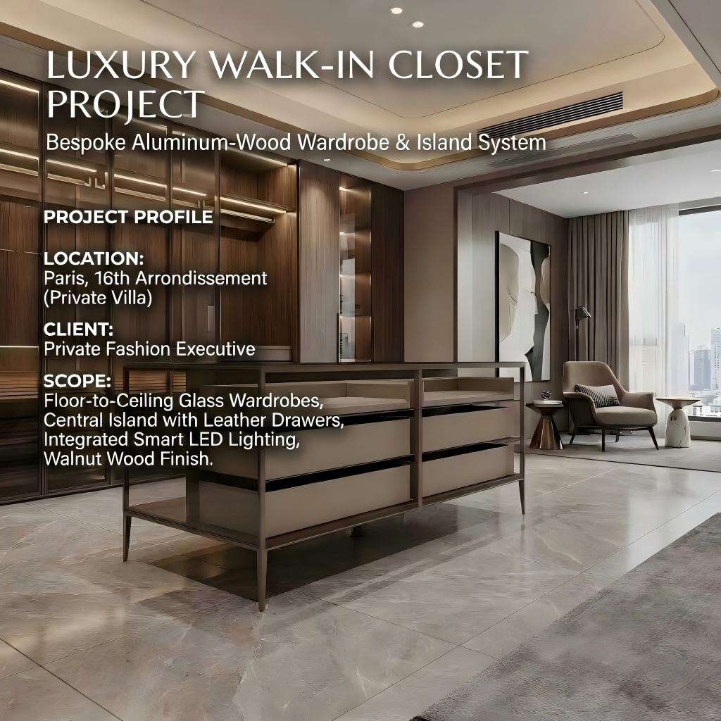 Bespoke Aluminum-Wood Fusion Walk-in Closet