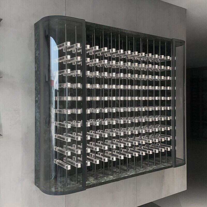 ESM011-Modern Minimalist Luxury Modular Custom Wall Mounted Glass Door Acrylic Wine Rack