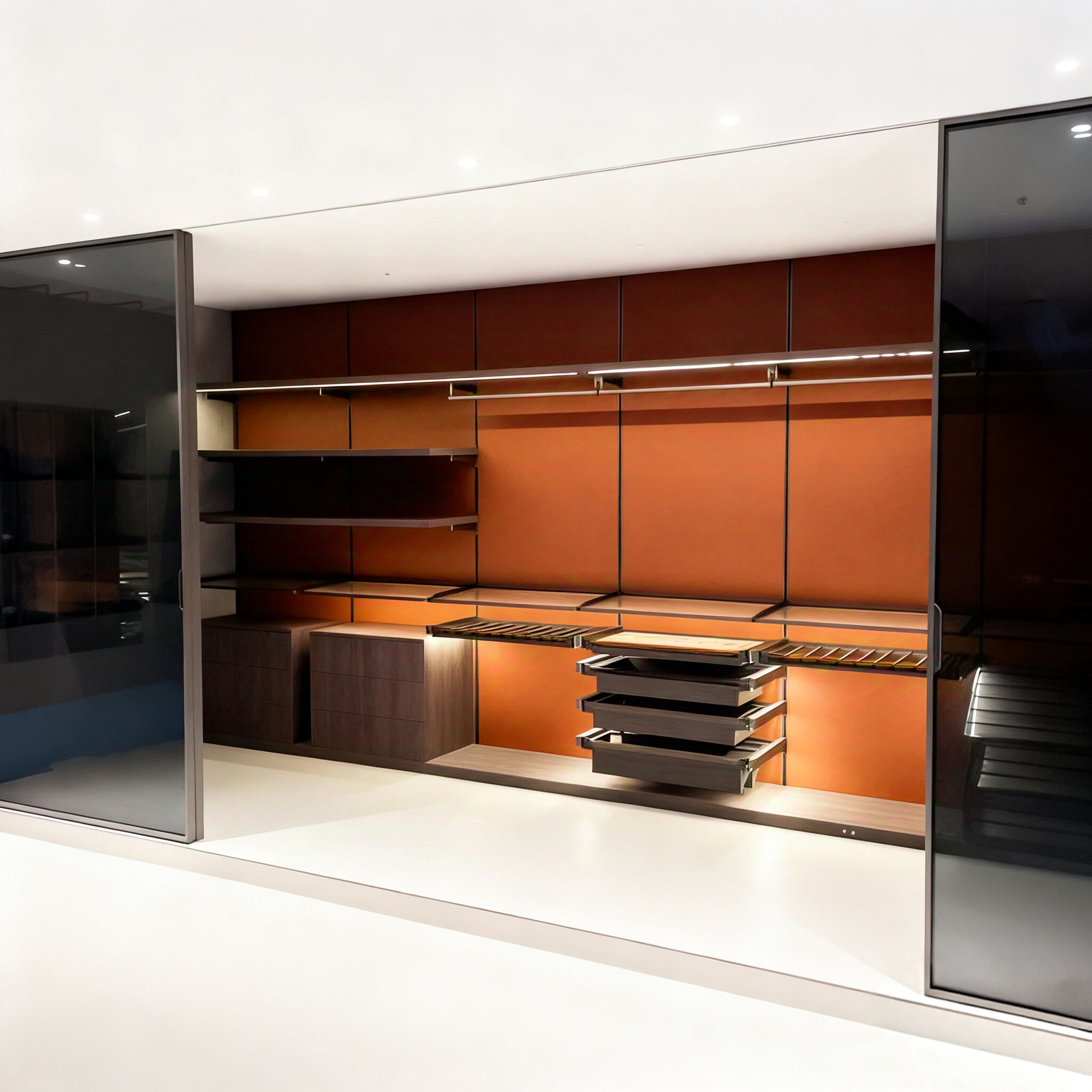 Armurju ta' Alluminju – Sistema Modulari Ħadra ta' Armurju ta' Alluminju b'Pulzur ta' Dawl għall-kamra tat-tajjeb u l-għodda tal-biżness | OEM / ODM