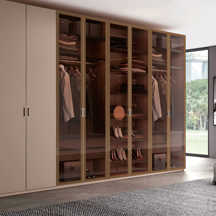 Aliuminio durų rėmai – modernūs minimalistiški pritaikyti anodizuoti aliuminio sistemos nematomoms spintos durims | OEM / ODM