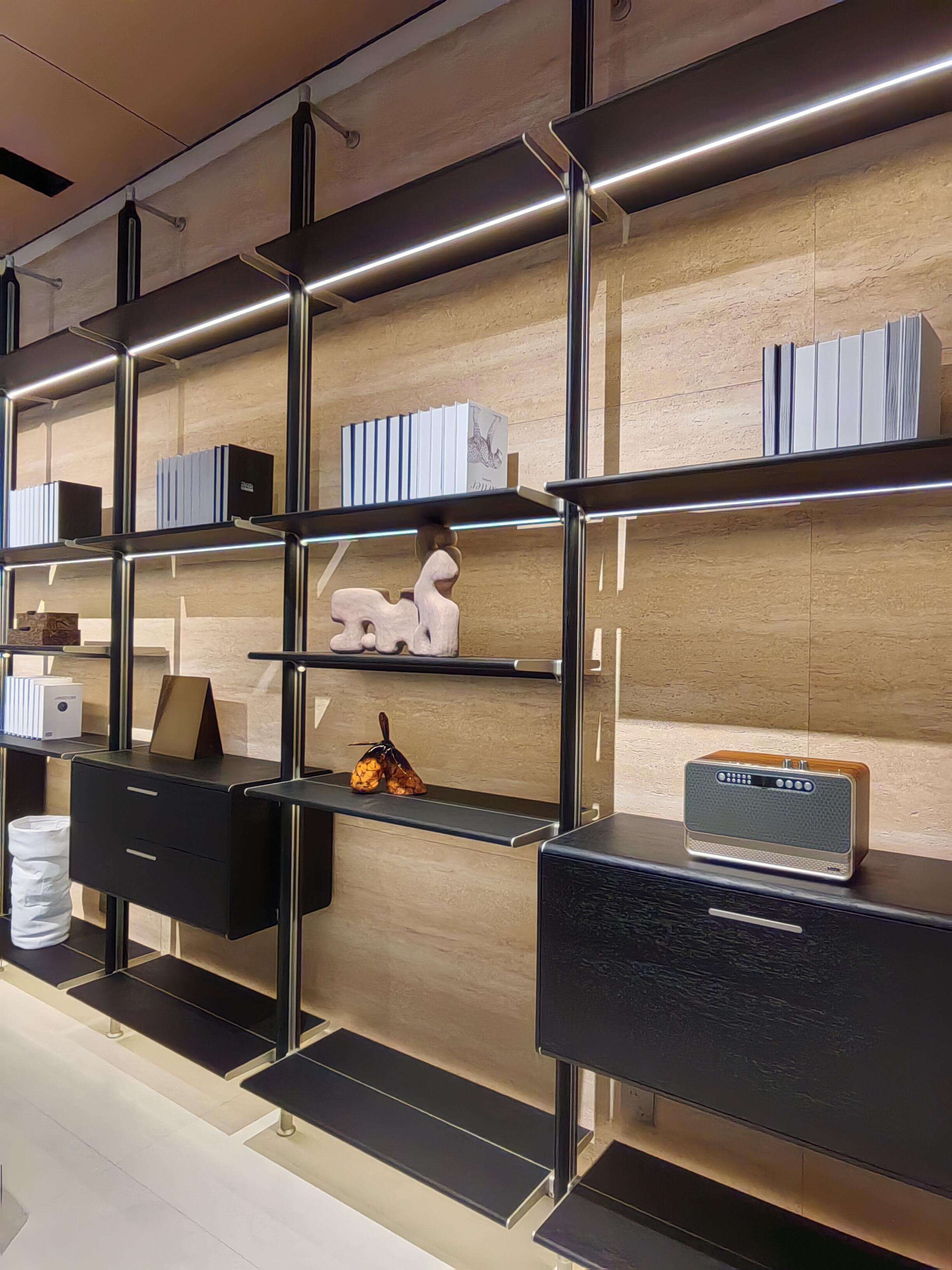 ESM0013-Modern Minimalist Luxury Modular Book Shelves(Black Wood Grain)