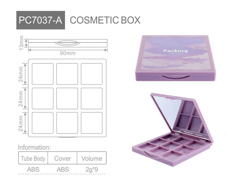 pc7037 wholesale makeup eye shadow palette empty eyeshadow palette casehard case eyeshadow paletteeyeshadow powder case-1