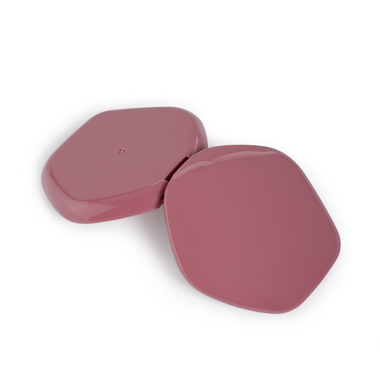 PC7083 Hexagon Shape Empty Makeup Palette Plastic Powder Compact Case Single Frost Eyeshadow Palette PS Material Blush Case supplier