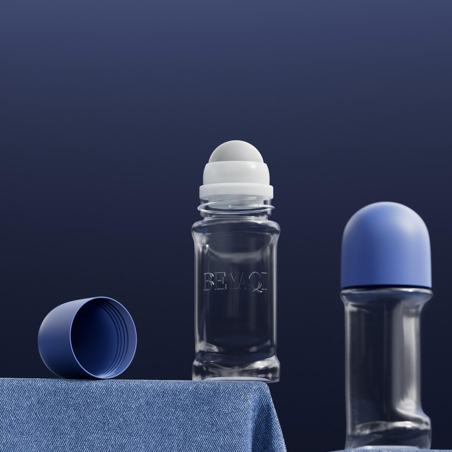 B3003 Unique Design Custom Logo Empty Portable PET Empty Roll on Bottle Body Fragrance Deodorant Antiperspirant Deodorant Bottle