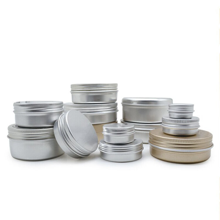 SS Cosmetic Cream Hair Wax Lip Balm Candle Customized Round Matte Mini 60g Aluminum Jars With Lid,60ml Silver Aluminum Jar Cosmetic factory