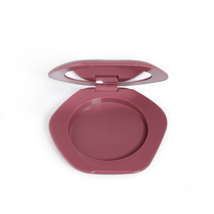 PC7083 Hexagon Shape Empty Makeup Palette Plastic Powder Compact Case Single Frost Eyeshadow Palette PS Material Blush Case factory