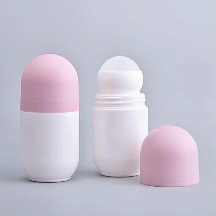 B1027B High Quality 75ml PP PE Plastic Roller Bottle Empty Cosmetic Packaging Roll-On Deodorant Ball Bottle for Perfume supplier