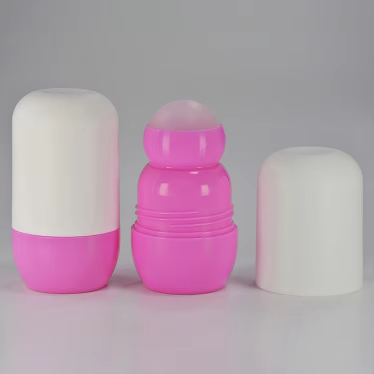 Empty Oil Roll-On Leak-Proof 75ml Plastic Roll on White Deodorant Bottle With Plastic Roller Ball for DIY,garrafa Roll on factory