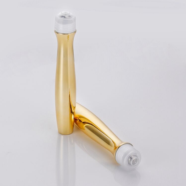 B1022 Cosmetic Essential Oil Round Eye Cream Roller Bottle,gold Roll on 15ml Bottle Eye Cream,luxury Eye Cream Bottle supplier