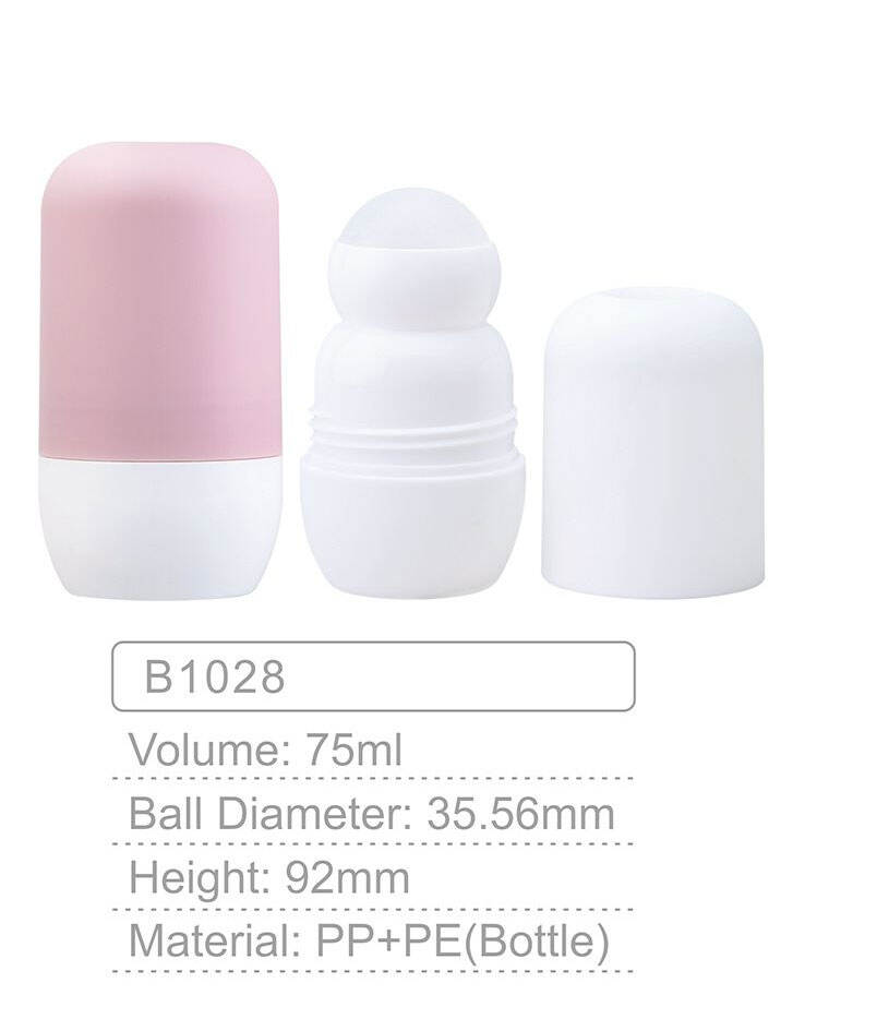 b1028 empty oil roll on leak proof 75ml plastic roll on white deodorant bottle with plastic roller ball for diygarrafa roll on-1