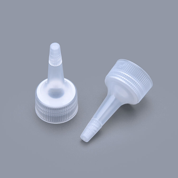 C9022 Clear Twist Top Cap Black Color Private 24mm Dropper Plastic Twist Long Tip Nozzle Cap for Bottle