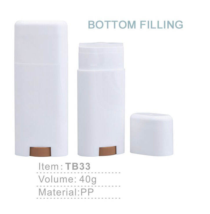 tb33 luxury plastic empty 40g flat oval twist up cosmetic solid sunscreen deodorant packaging stick container-1
