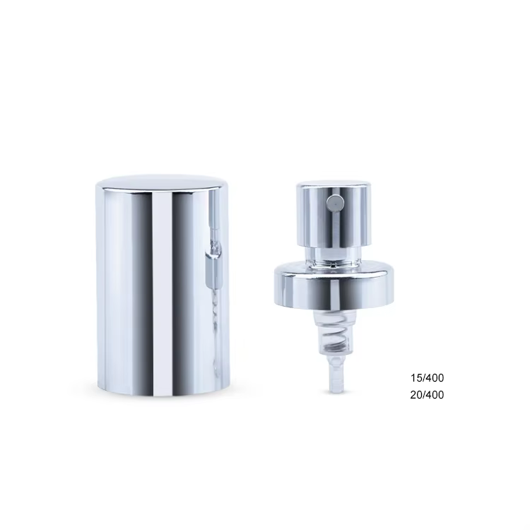 Cosmetic Mist Perfume Atomizer 18/400 15/400 Fine Gold Color Mist Sprayer,20Mm Aluminum Silver Mist Sprayer Head for Bottle supplier