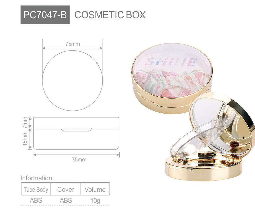 pc7047 cosmetic packaging pink gradient wholesale custom mini cute empty plastic foundation blush compact case-2