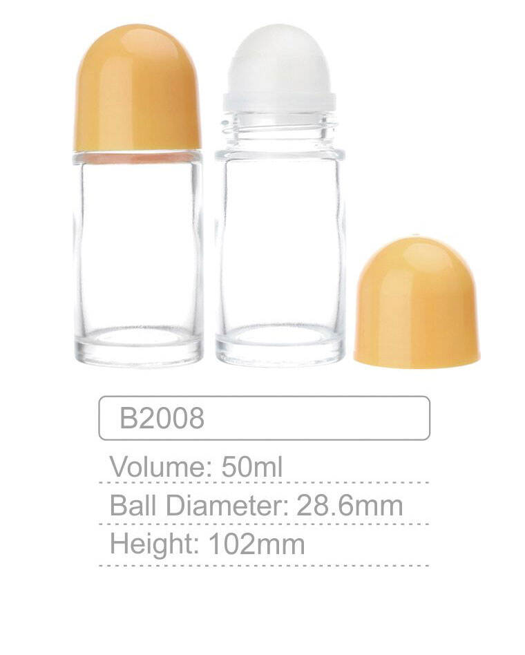 b2008 wholesale 50ml glass cosmetic perfume rollon bottle clear essential oils roller bottleempty roll on bottle for body oil-1